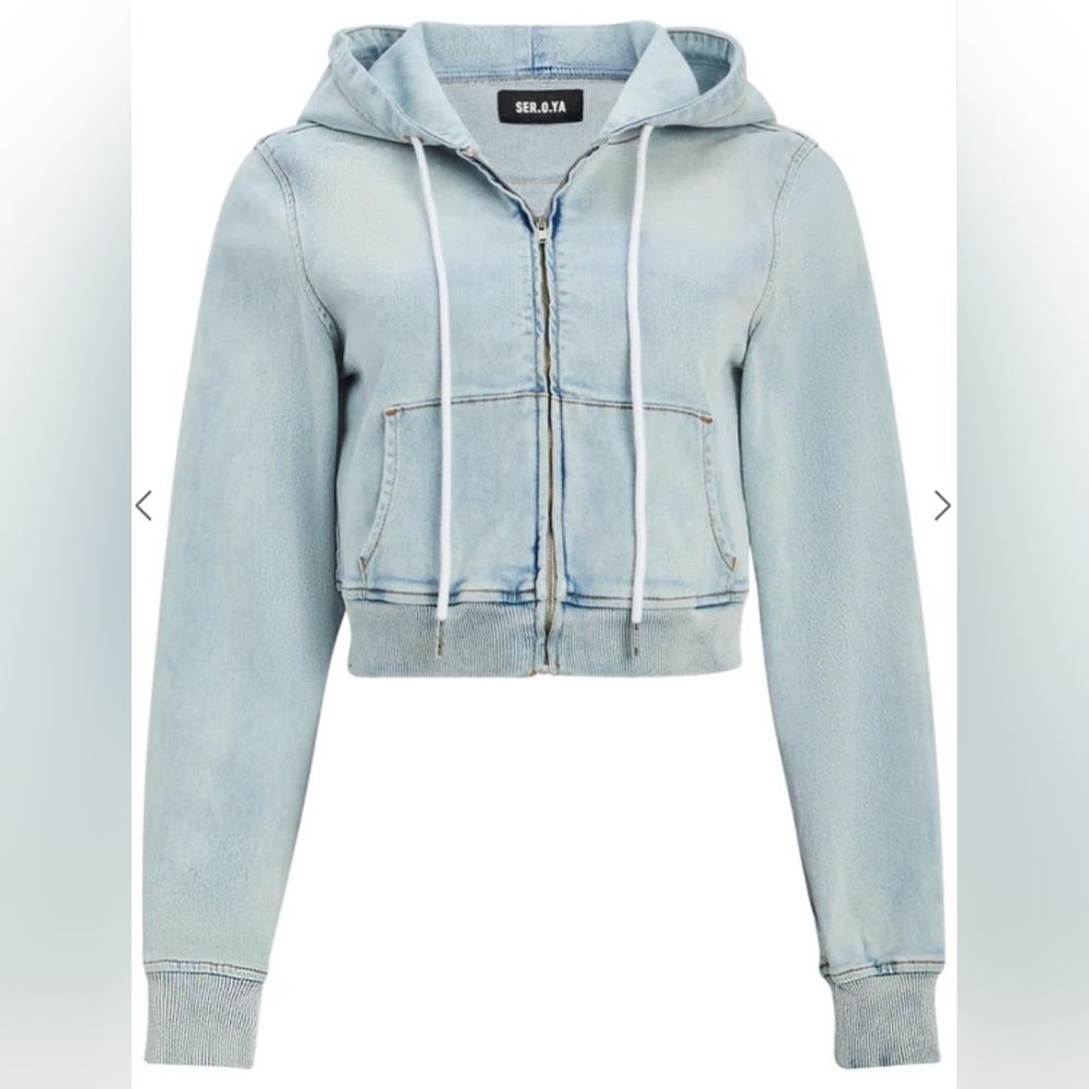 Ser.o.ya Edith Terry Cropped Hoodie size S - Picture 5 of 10